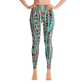 Afro-lines-teal-yoga-leggings-front