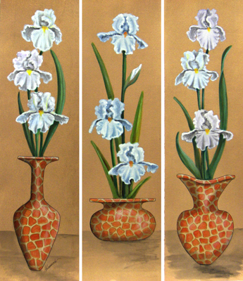 Floral Iris Three White