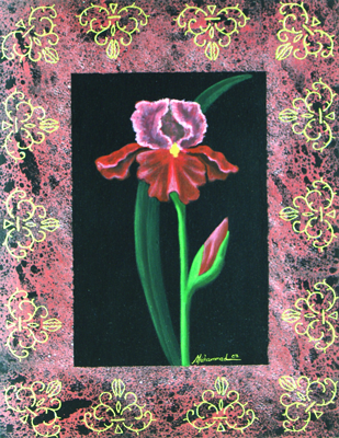 Floral Red Iris 1