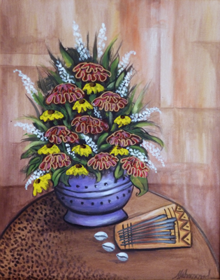 Floral Zinneas and Kalimba
