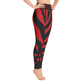 Zebra-Black-Red-yoga-leggings-side