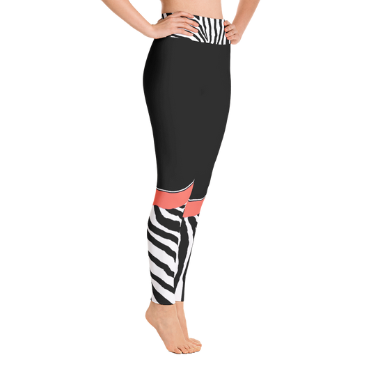 Zebra-Coral-yoga-leggings-side