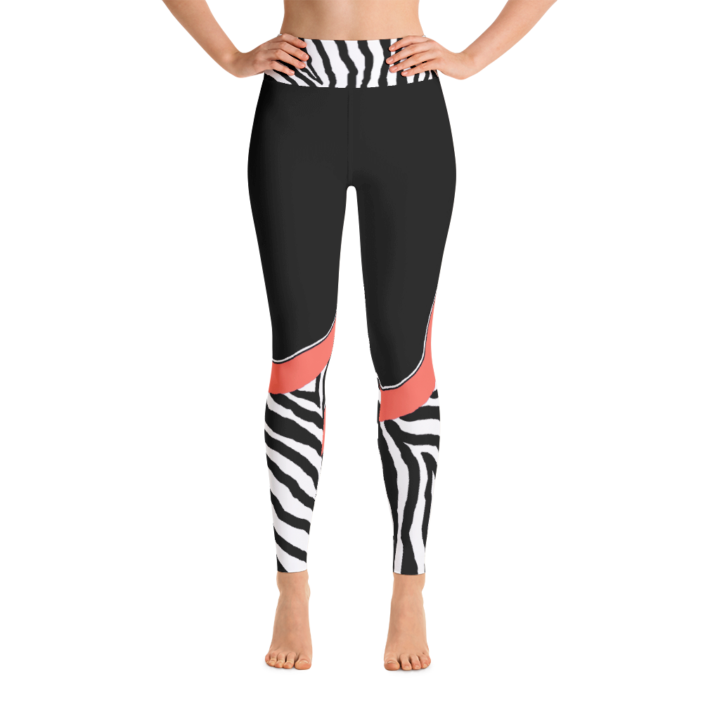 Zebra-Coral-yoga-leggings