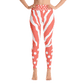Zebra-coral-white-yoga-leggings-front