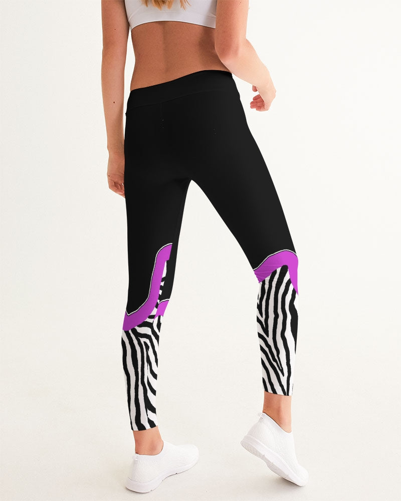 Zebra Fuchsia stripe leggings Women's Yoga Pants