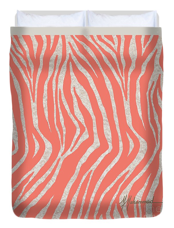 coral Zebra 3 - Duvet Cover