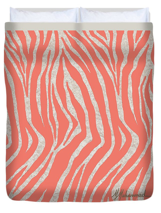 coral Zebra 3 - Duvet Cover