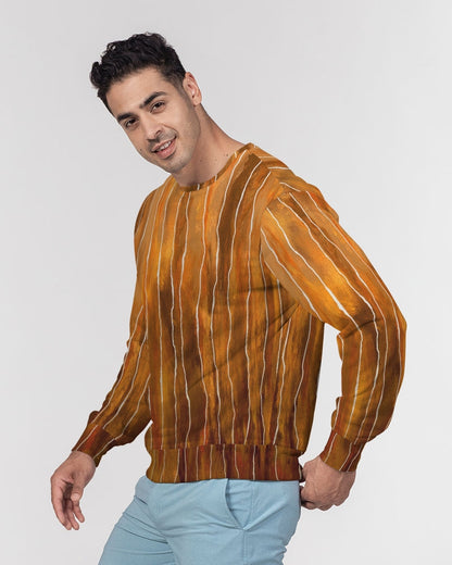 Gradient Stream Rust Men's All-Over Print Classic French Terry Crewneck Pullover