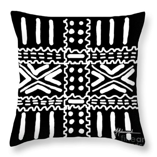 Good Fortune Black and White 1 - Throw Pillow