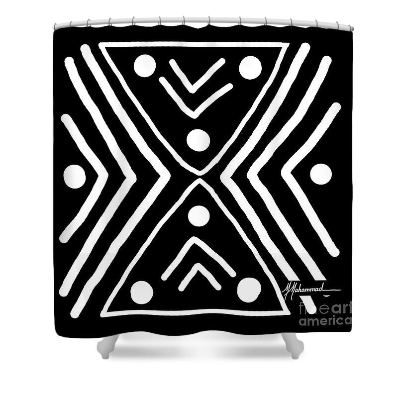 Good Fortune Black and White 2 - Shower Curtain