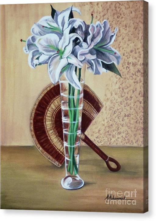 Lilies and Fan - Canvas Print