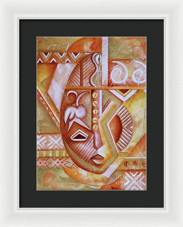 Maruvian Female Mask - Framed Print