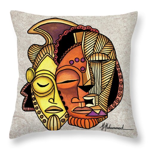 Maruvian Masks 2 - Throw Pillow