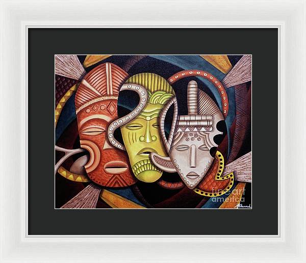 Maruvian Society Masks - Framed Print