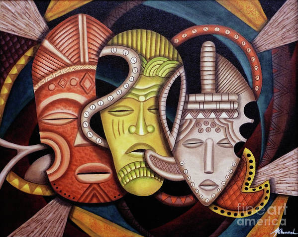 Maruvian Society Masks - Art Print