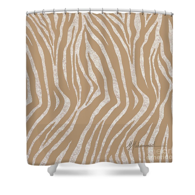 Tan Zebra 3 - Shower Curtain