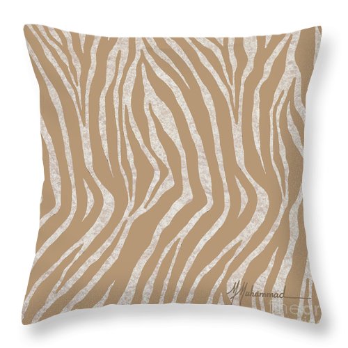 Tan Zebra 3 - Throw Pillow