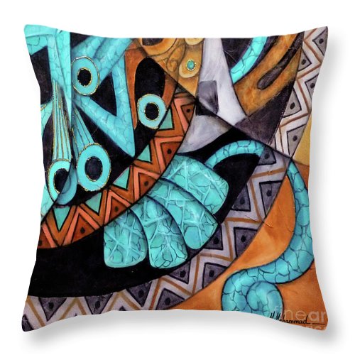 Turquoise Maya 2 - Throw Pillow