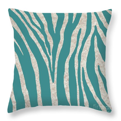 Zebra Turquoise 1 - Throw Pillow