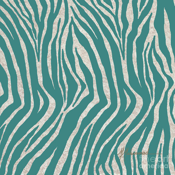 Zebra Turquoise 2 - Art Print