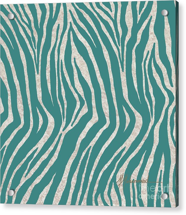 Zebra Turquoise 2 - Acrylic Print