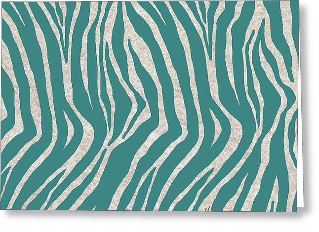 Zebra Turquoise 2 - Greeting Card