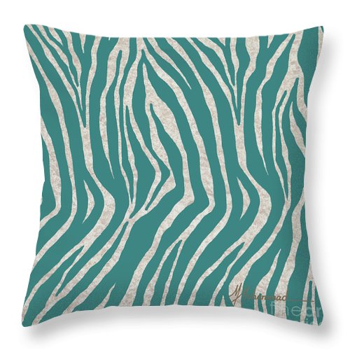 Zebra Turquoise 2 - Throw Pillow